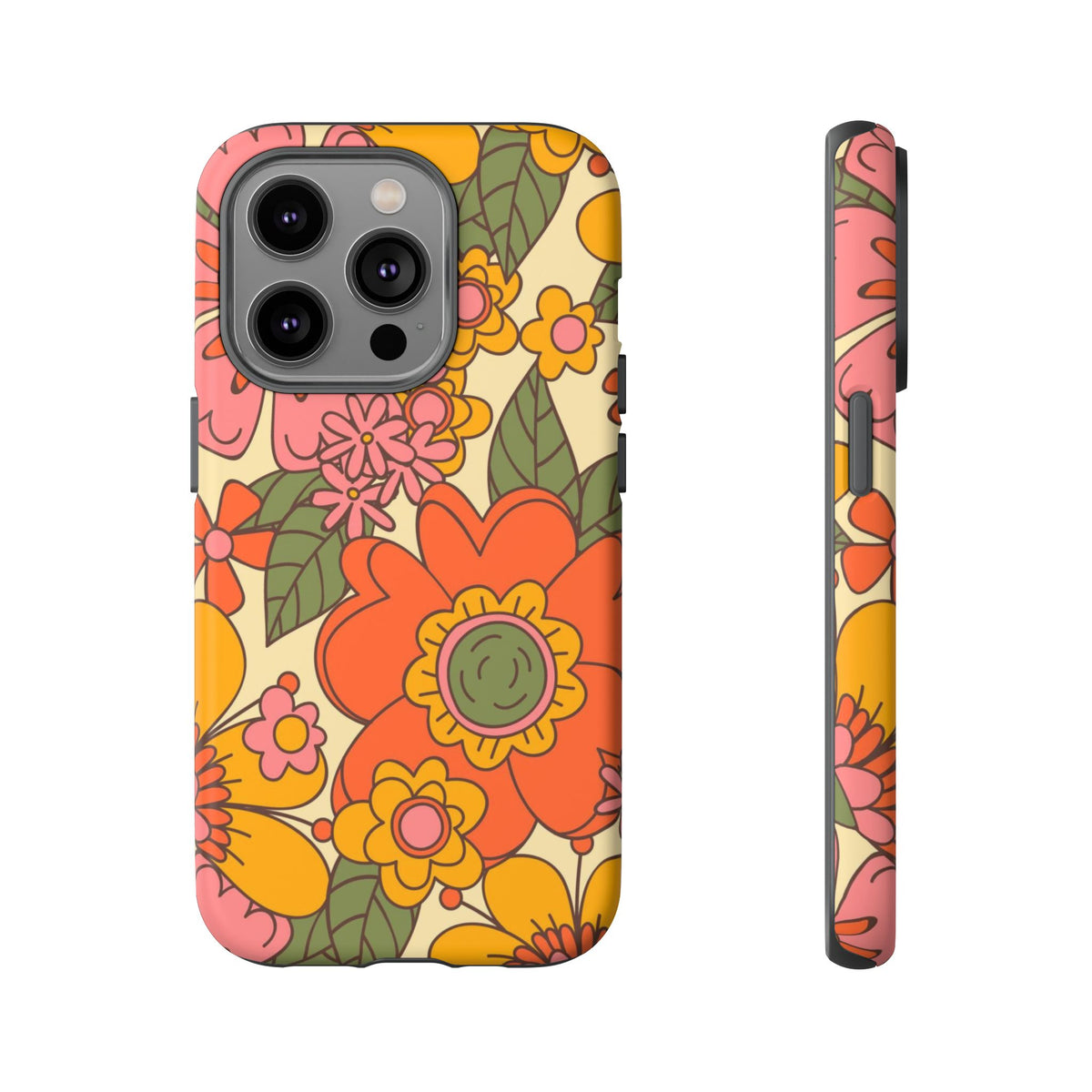 Groovy Retro Flower Power Vintage Inspired Pattern Smart Phones Tough Phone Cases