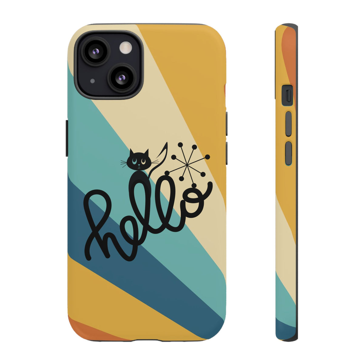 Atomic Groovy Cat, Retro, Kitschy, Hello Starburst, Mid Mod Smart Phone Tough Phone Cases - Mid Century Modern Gal