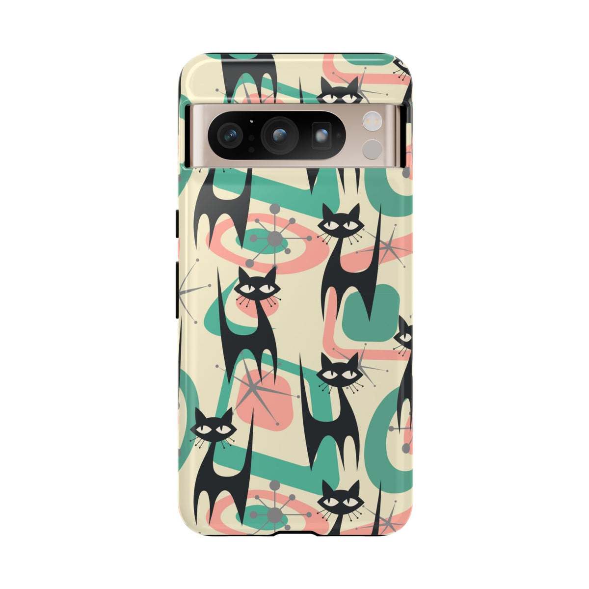Atomic Cat Mid Century Modern Starburst Retro Kitsch Tough Phone Case