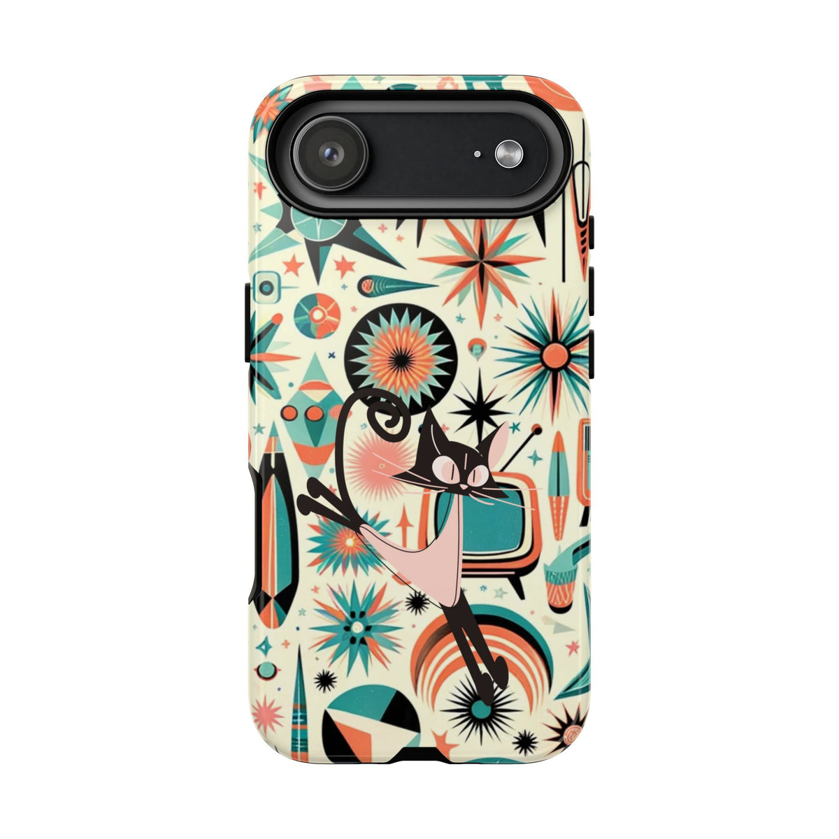Atomic Kitty Boomerang Space Kitty Mid Century Modern Samsung, Smart Phone, Tough Cases