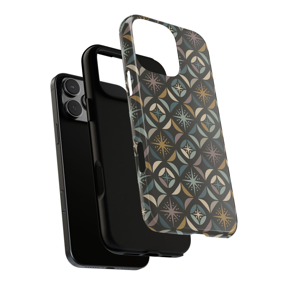 Mid Century Modern Elegant Gray Geometric Starburst Tough Phone Case