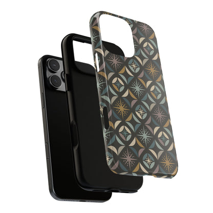 Mid Century Modern Elegant Gray Geometric Starburst Tough Phone Case