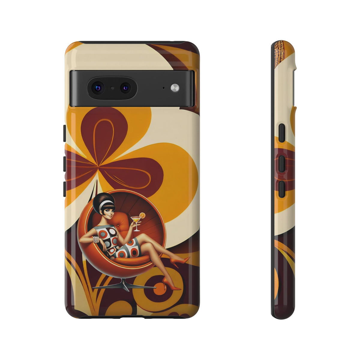 Groovy Mod 60s Retro Flower Power Phone Cases - Mid Century Modern Gal