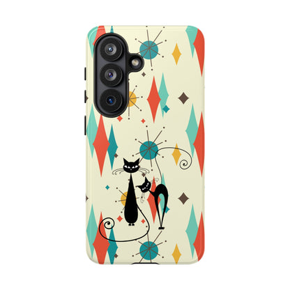 Atomic Kitty Cat, Mid Mod Franciscan Pattern, Kitsch Tough Phone Cases
