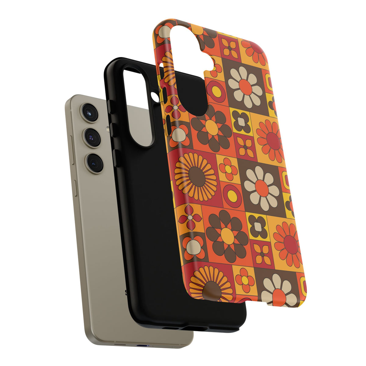 Retro 70s Mid Mod Floral Phone Case | Tough Cases for Flower Lovers
