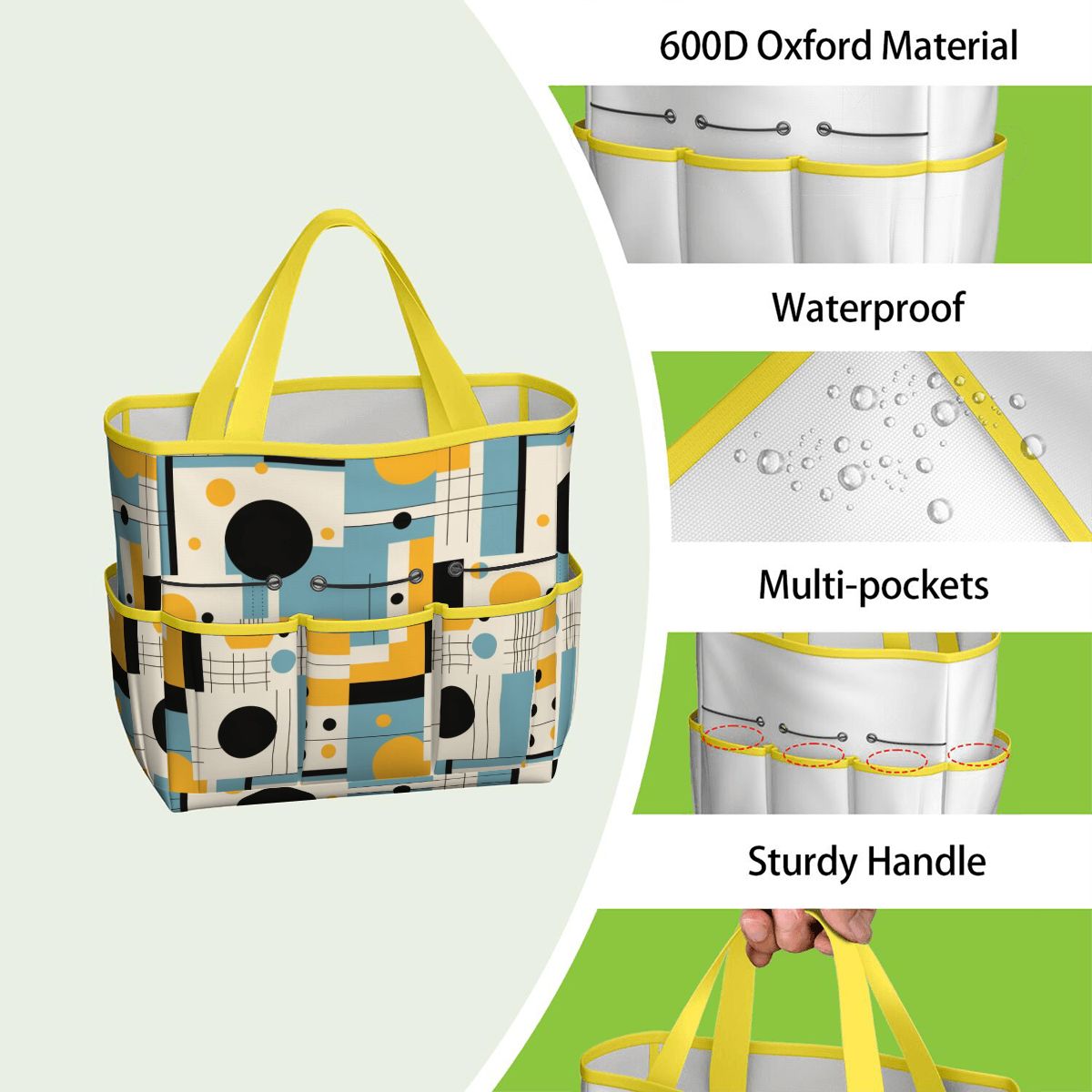 Bauhaus Mid Century Modern Geometric Blue Yellow Garden Tool Bag