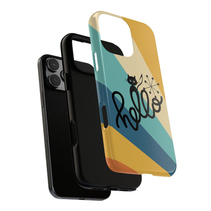 Atomic Groovy Cat, Retro, Kitschy, Hello Starburst, Mid Mod Smart Phone Tough Phone Cases