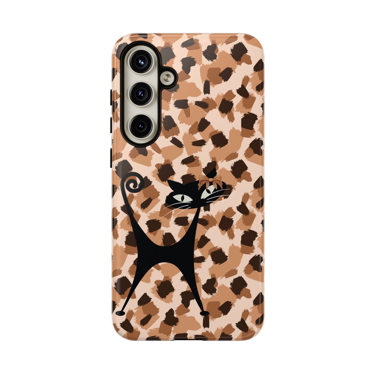 Mid Century Modern Atomic Cat, Animal Print Kitschy Trendy Smart Phone Tough Cases