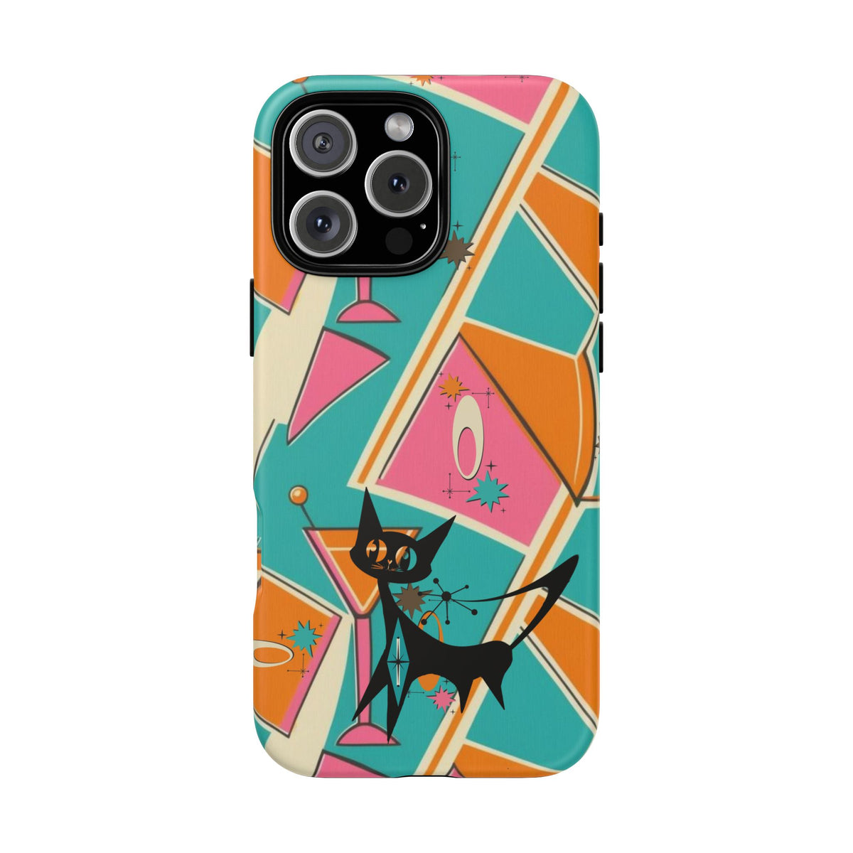 Atomic Cat Mid Mod Retro Cat Phone Case - Tough Cases for Stylish Cat Lovers