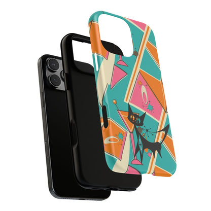 Atomic Cat Mid Mod Retro Cat Phone Case - Tough Cases for Stylish Cat Lovers