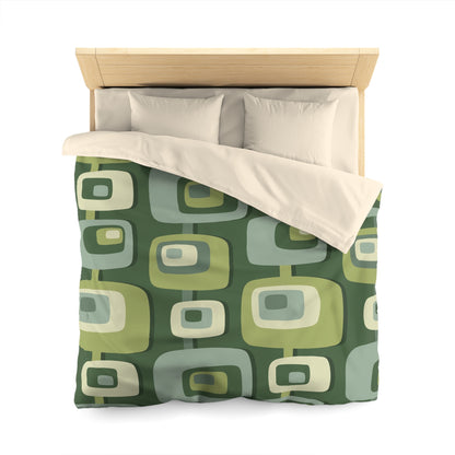Mid Century Modern, Geometric, Groovy Green, Beige, Abstract, 60s 70s Retro, Mid Mod, MCM Duvet Cover - Mid Century Modern Gal