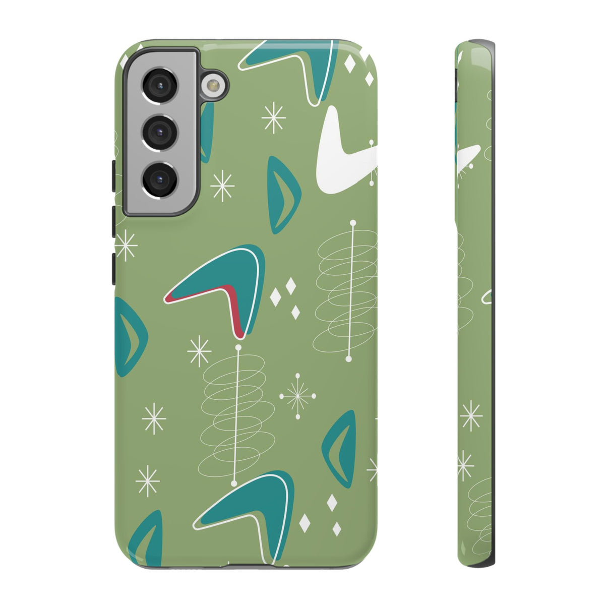Mid Century Modern Atomic Boomerang, 50s Space Age Tough Phone Case