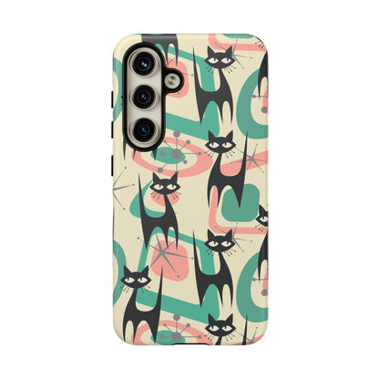 Atomic Cat Mid Century Modern Starburst Retro Kitsch Tough Phone Case