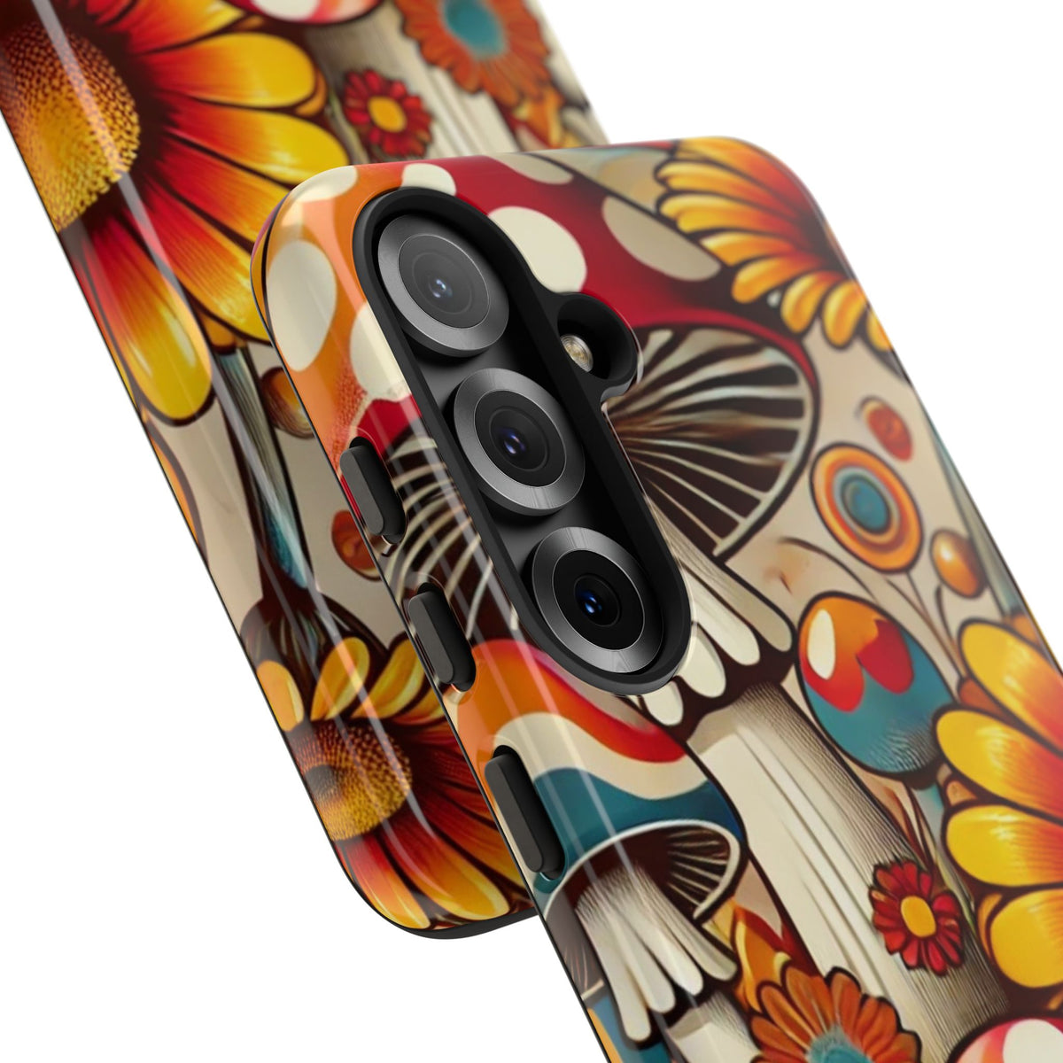 Colorful Mushroom Flower Phone Case - Boho Chic Design