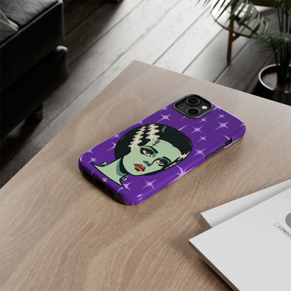 Bride of Frankenstein Retro Mid Mod Horror Buff Purple Halloween Tough Phone Case