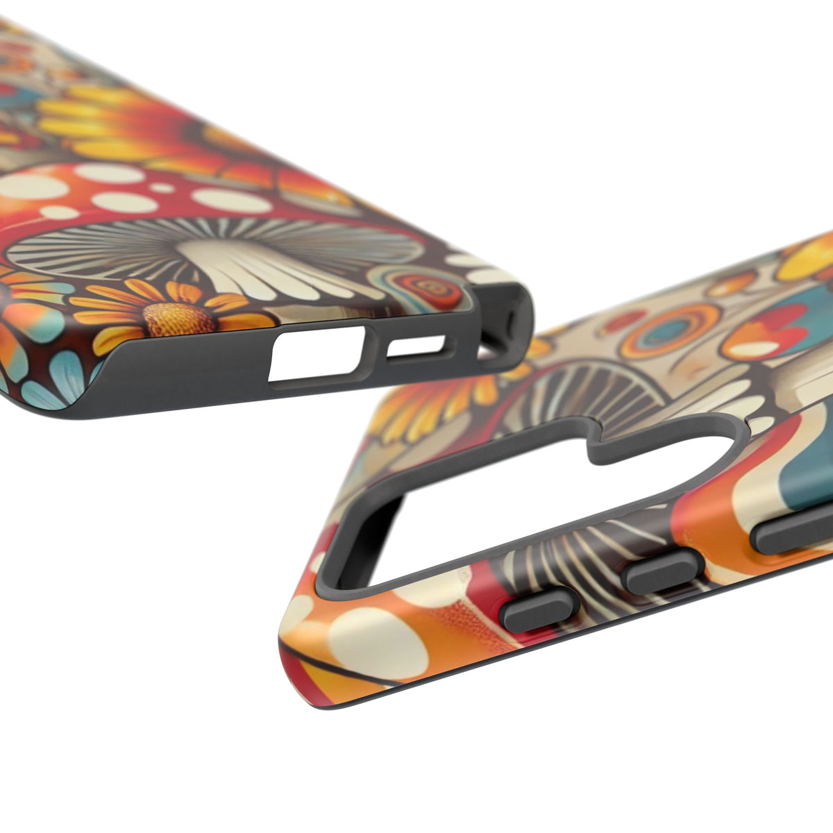 Colorful Mushroom Flower Phone Case - Boho Chic Design