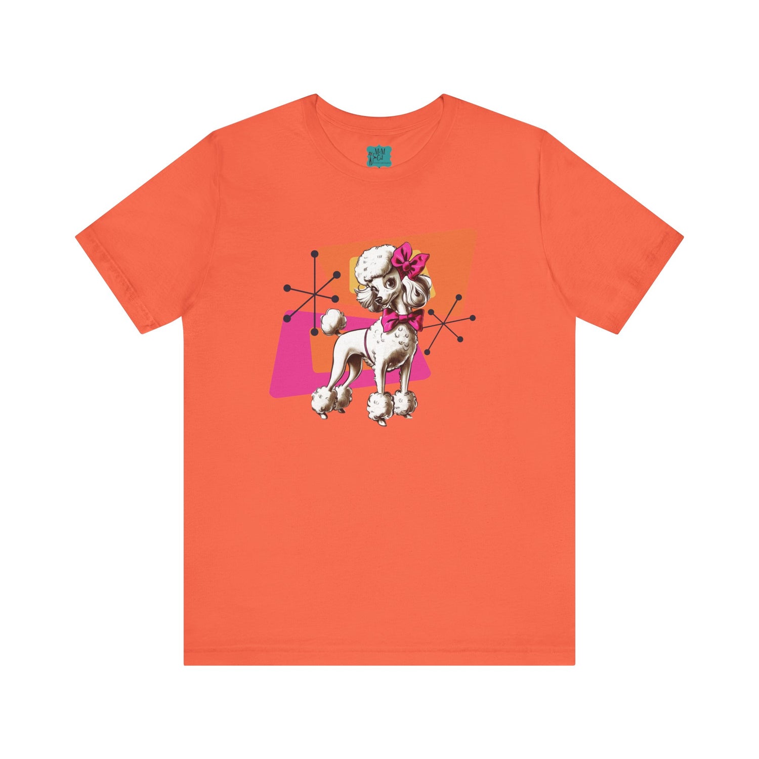 50s Poodle Kitschy Playful Kitschy Mod- Fun Unisex Jersey Short Sleeve T-Shirt - Mid Century Modern Gal