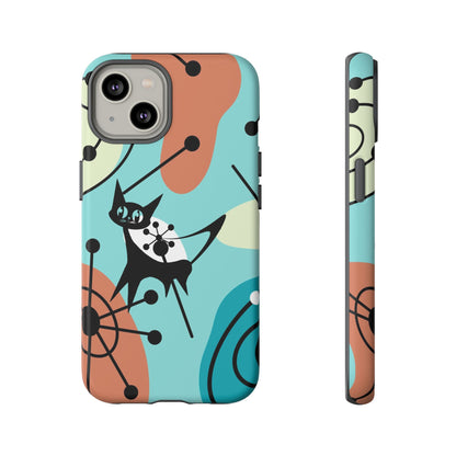 Atomic Kittie, Mid Century Modern Geometric Amoeba Retro Smart PhoneTough Phone
