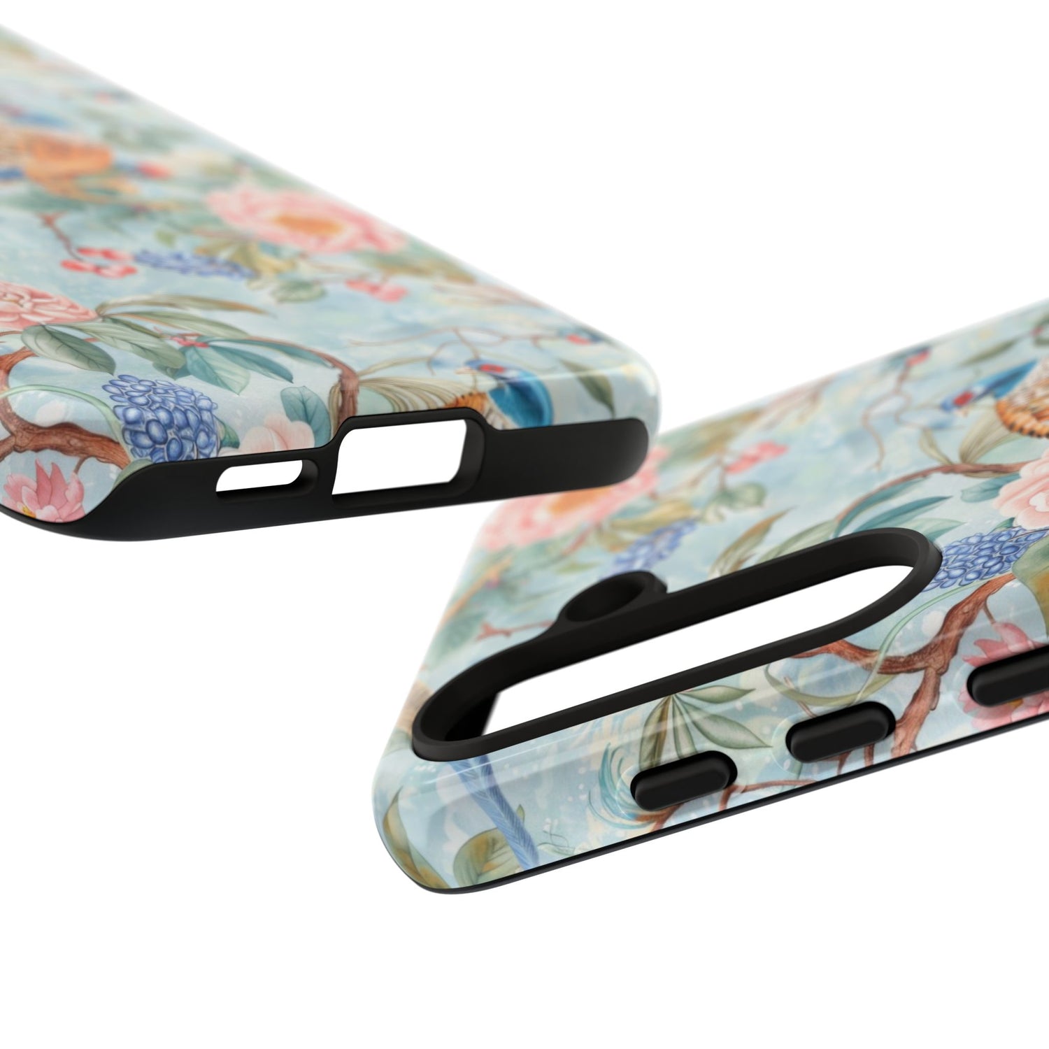 Chinoiserie Designed Floral Pheasant Phone Case with Bird Design