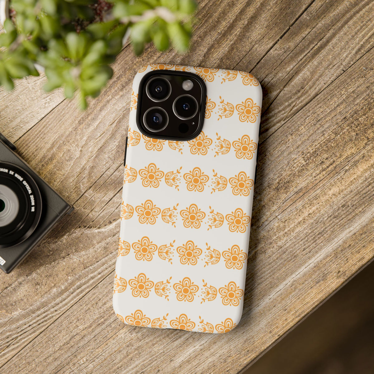 Pyrex Golden Butterfly Floral Phone Case, Tough Cases for Stylish Protection, Gift for Her, Durable, Trendy Floral Design, Cell Phone Cover