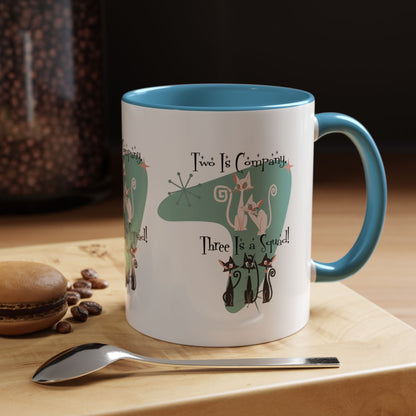 Atomic Cat Mug, Kitschy Cute Co-Worker, Best Mid Mod Charming Cat Coffee Mug - Mid Century Modern Gal