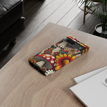 Colorful Mushroom Flower Phone Case - Boho Chic Design