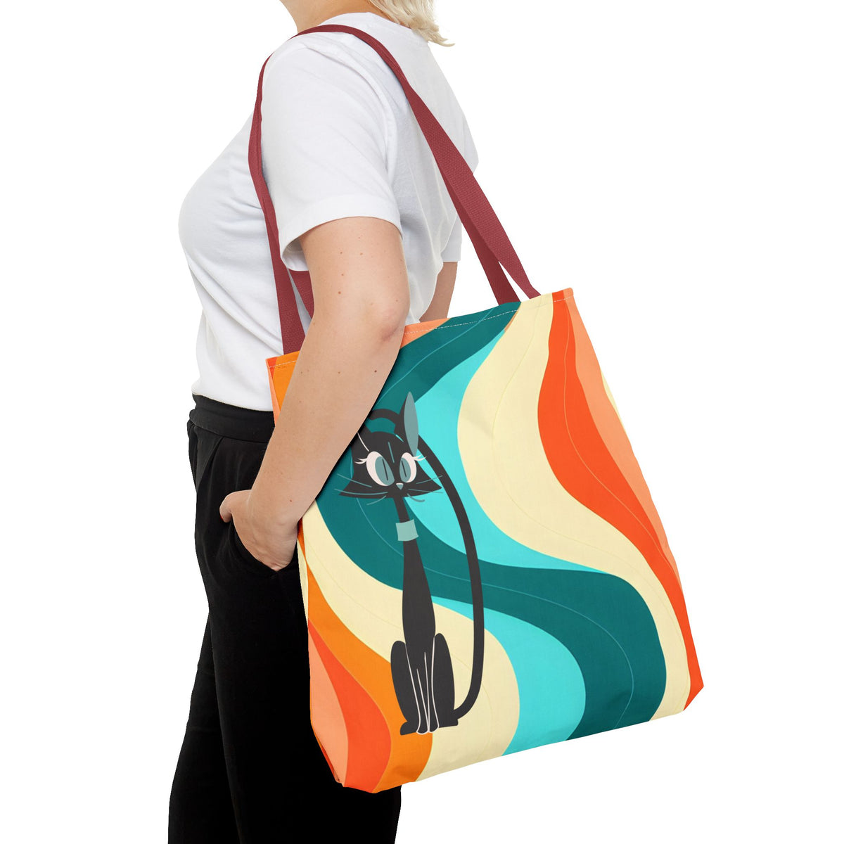 Atomic Cat Mid Mod Groovy Tote Bag - Mid Century Modern Gal