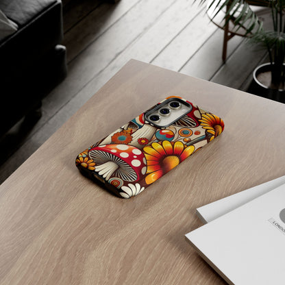 Colorful Mushroom Flower Phone Case - Boho Chic Design