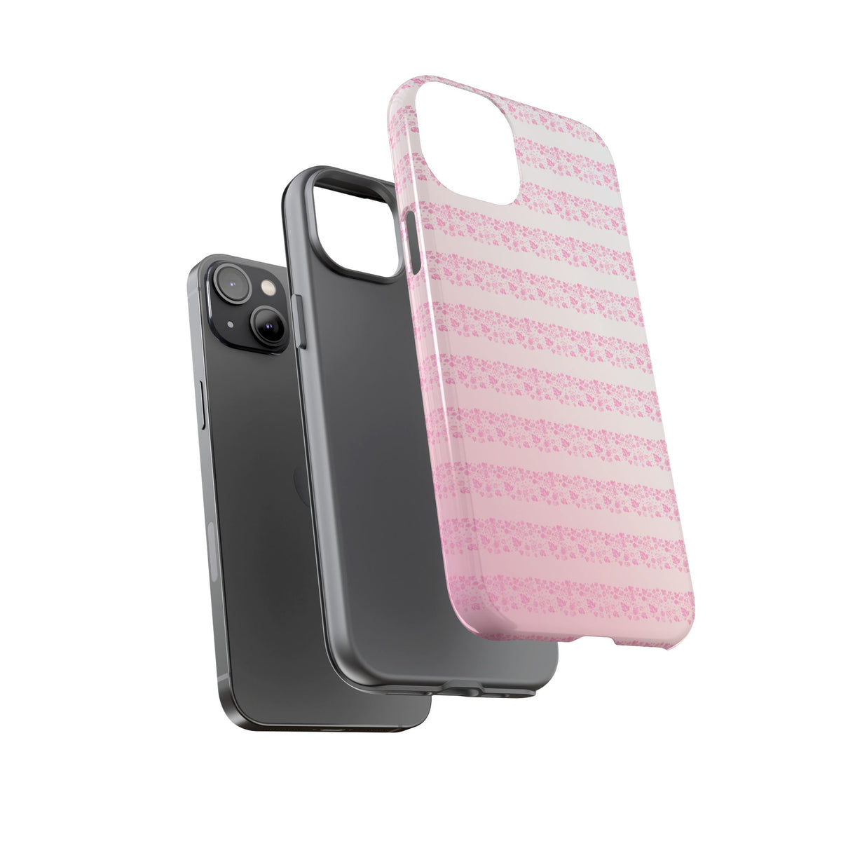 Pink Pyrex Gooseberry Striped Phone Case, Stylish Phone Cover, Tough Protective Case, Cute Cell Phone Case, Trending Gift for Her