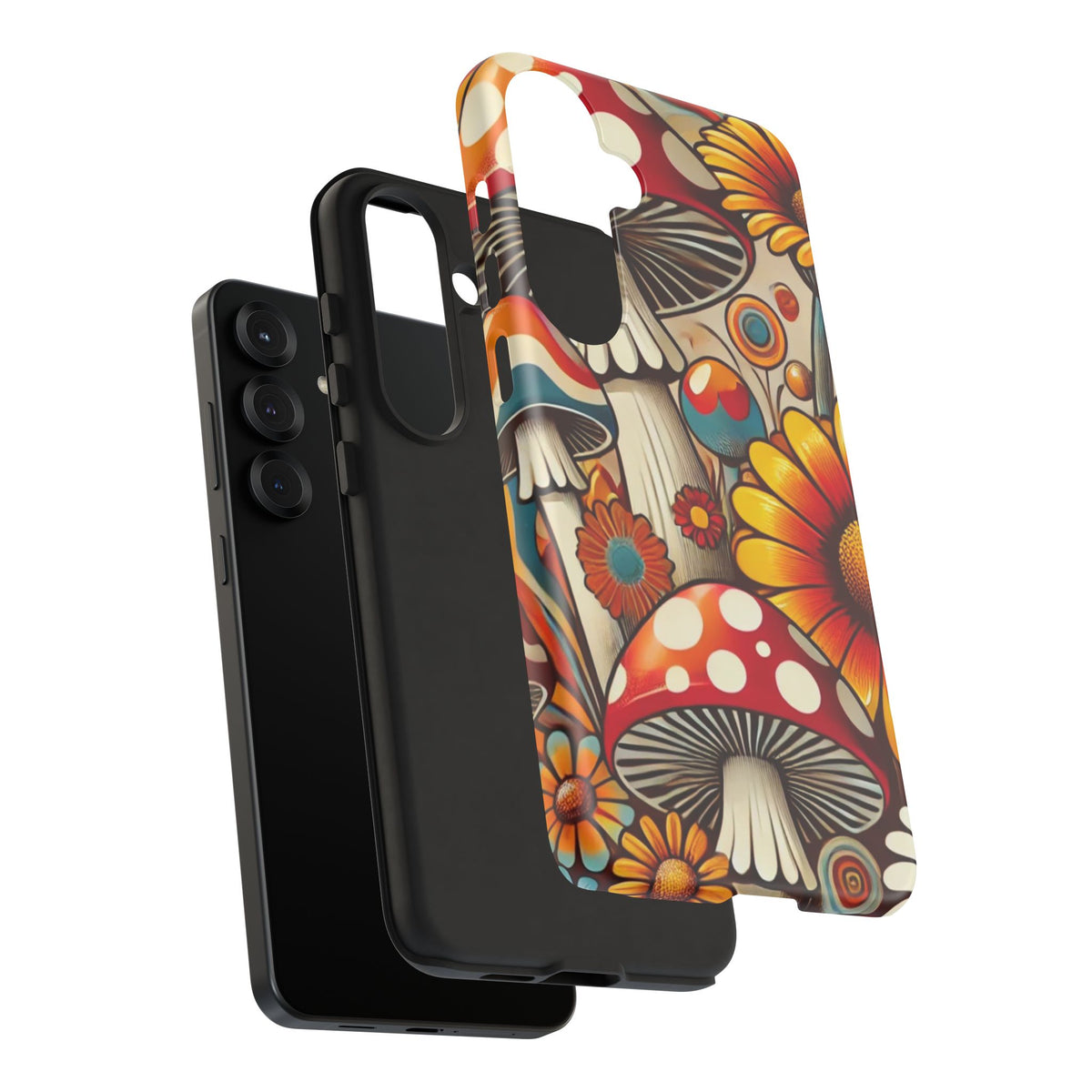 Colorful Mushroom Flower Phone Case - Boho Chic Design