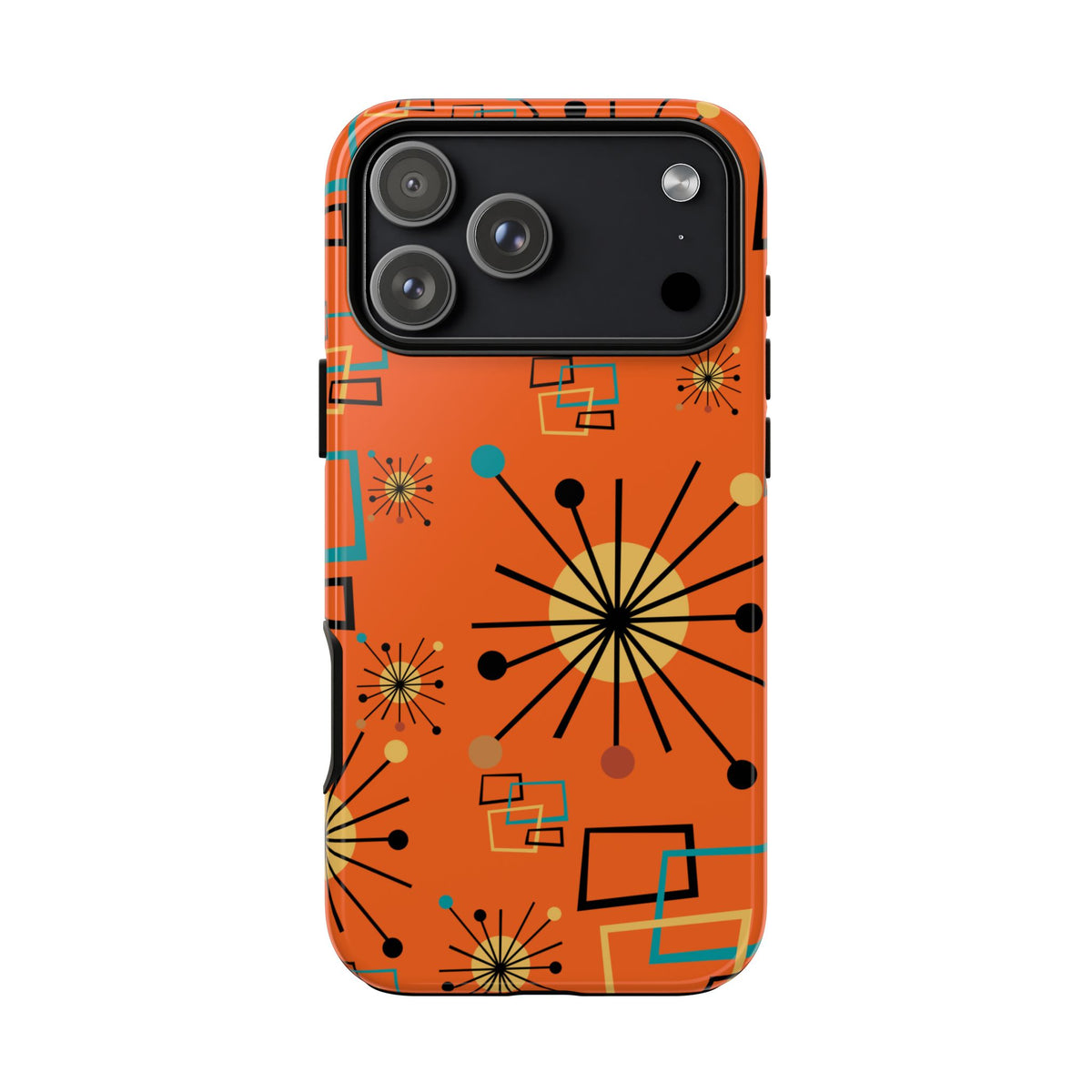 Mid Century Modern Sinatra Orange, Starburst, Geometric Funky Fun Tough Phone Case