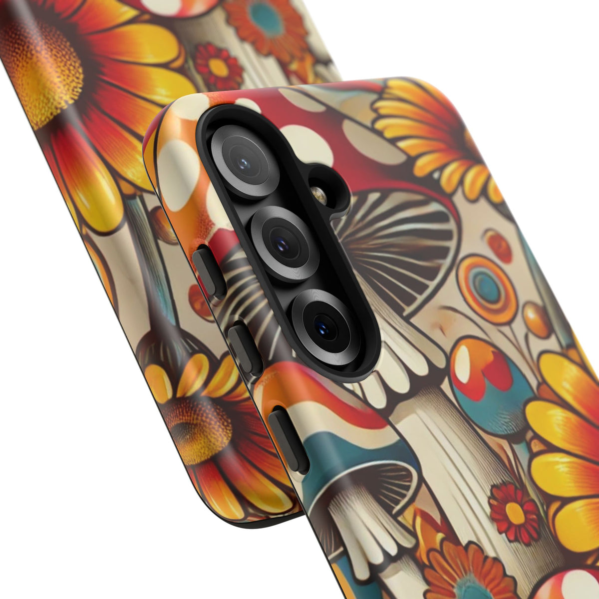 Colorful Mushroom Flower Phone Case - Boho Chic Design
