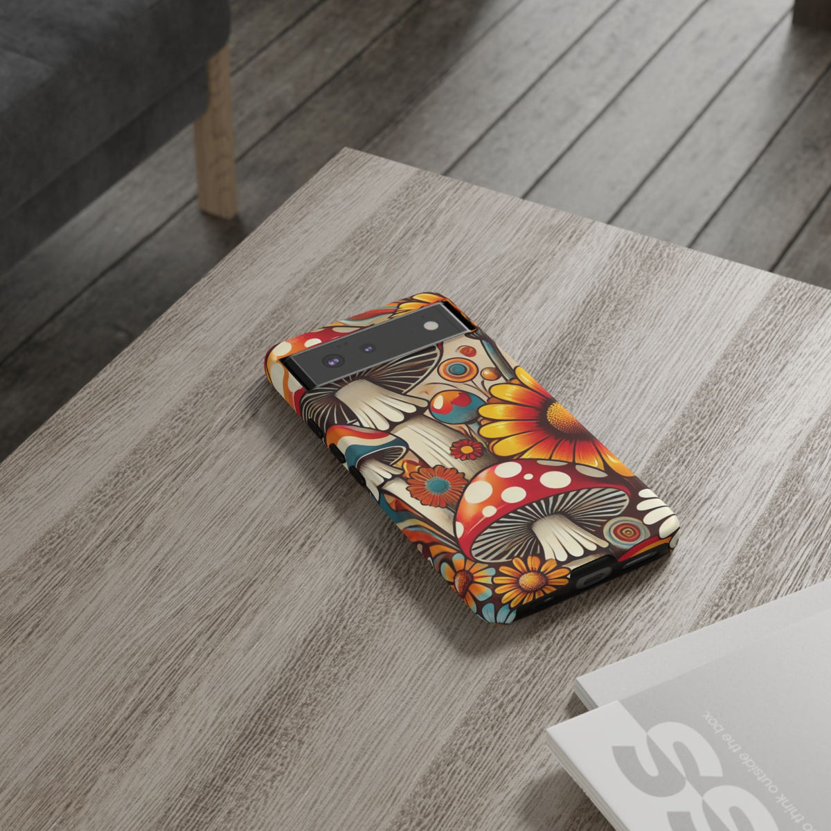 Colorful Mushroom Flower Phone Case - Boho Chic Design