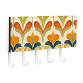 Scandinavian Floral Retro Mid Mod Key Holder Wall Mount - Mid Century Modern Gal