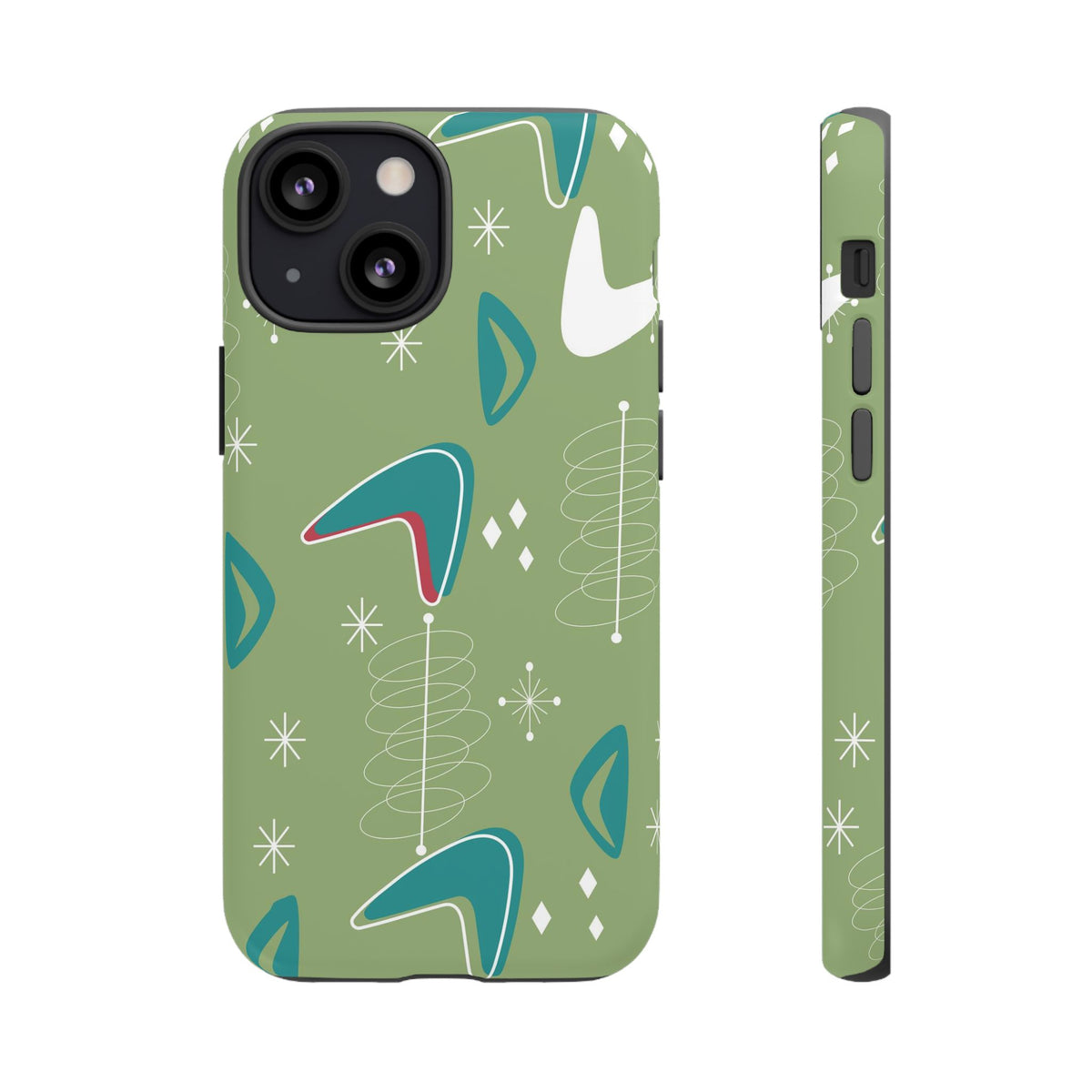 Mid Century Modern Atomic Boomerang, 50s Space Age Tough Phone Case