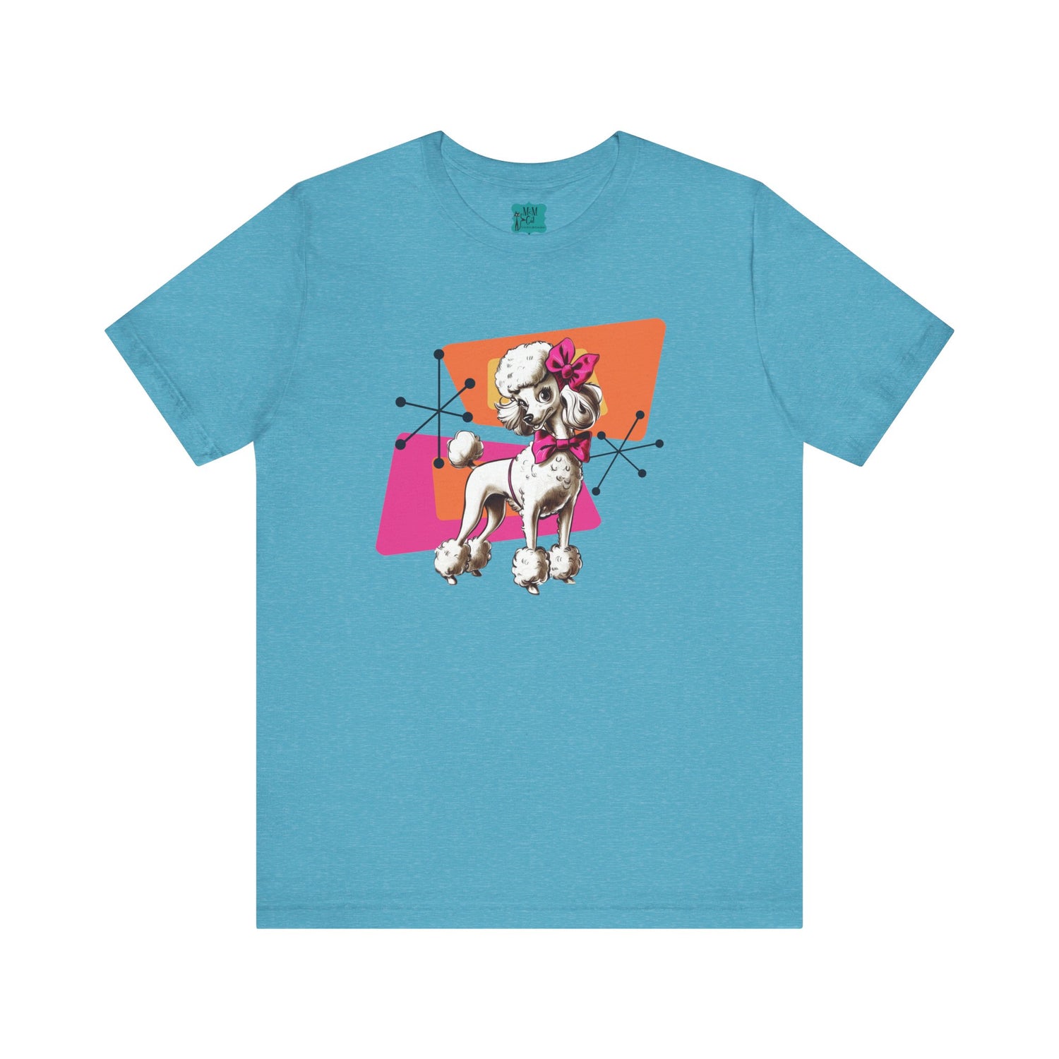50s Poodle Kitschy Playful Kitschy Mod- Fun Unisex Jersey Short Sleeve T-Shirt - Mid Century Modern Gal