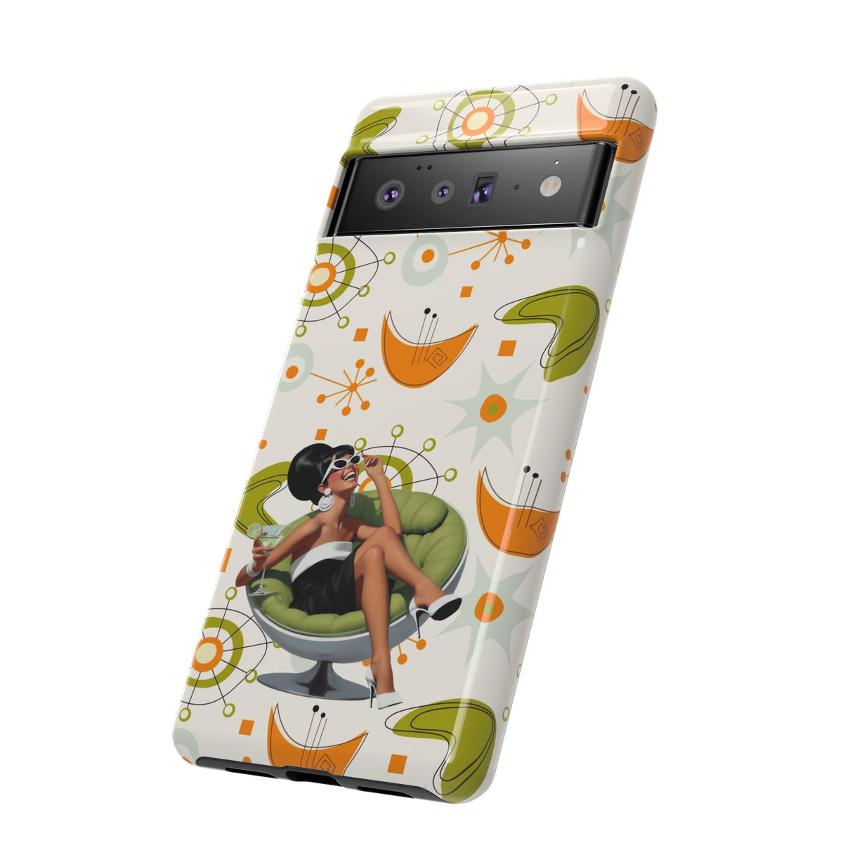Mid Century Modern Atomic Starburst Mid Mod 60s Gal Retro Chic Tough Phone Case with Vintage Glamour Design