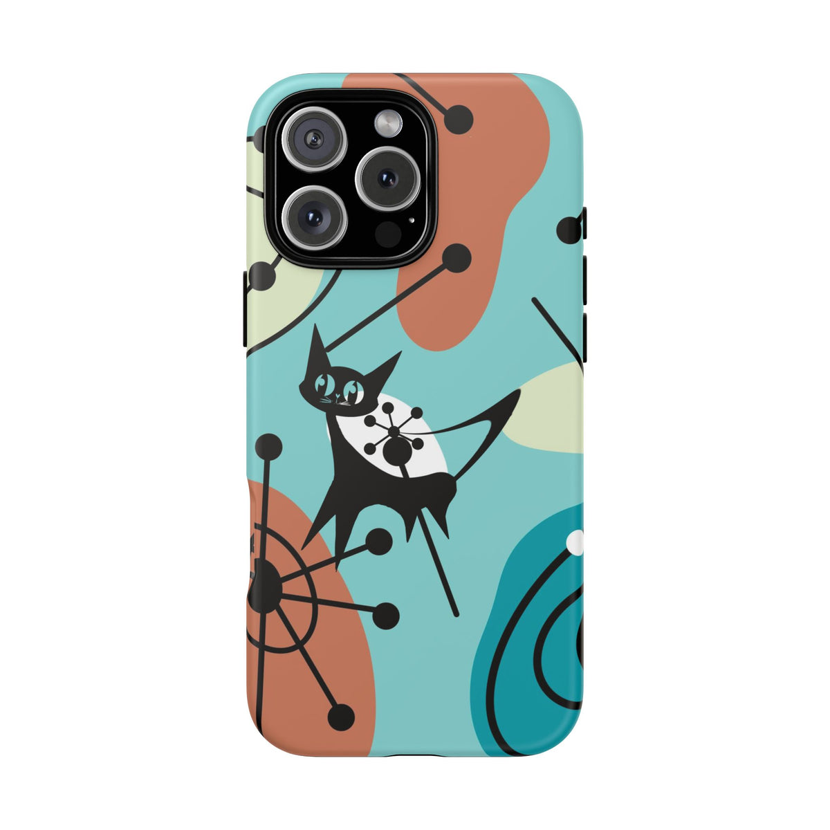 Atomic Kittie, Mid Century Modern Geometric Amoeba Retro Smart PhoneTough Phone