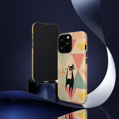 Atomic Cat Mid Mod Retro Cat Phone Case | Tough Cases with Vintage Vibe | Ideal for Cat Lovers