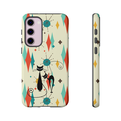 Atomic Kitty Cat, Mid Mod Franciscan Pattern, Kitsch Tough Phone Cases