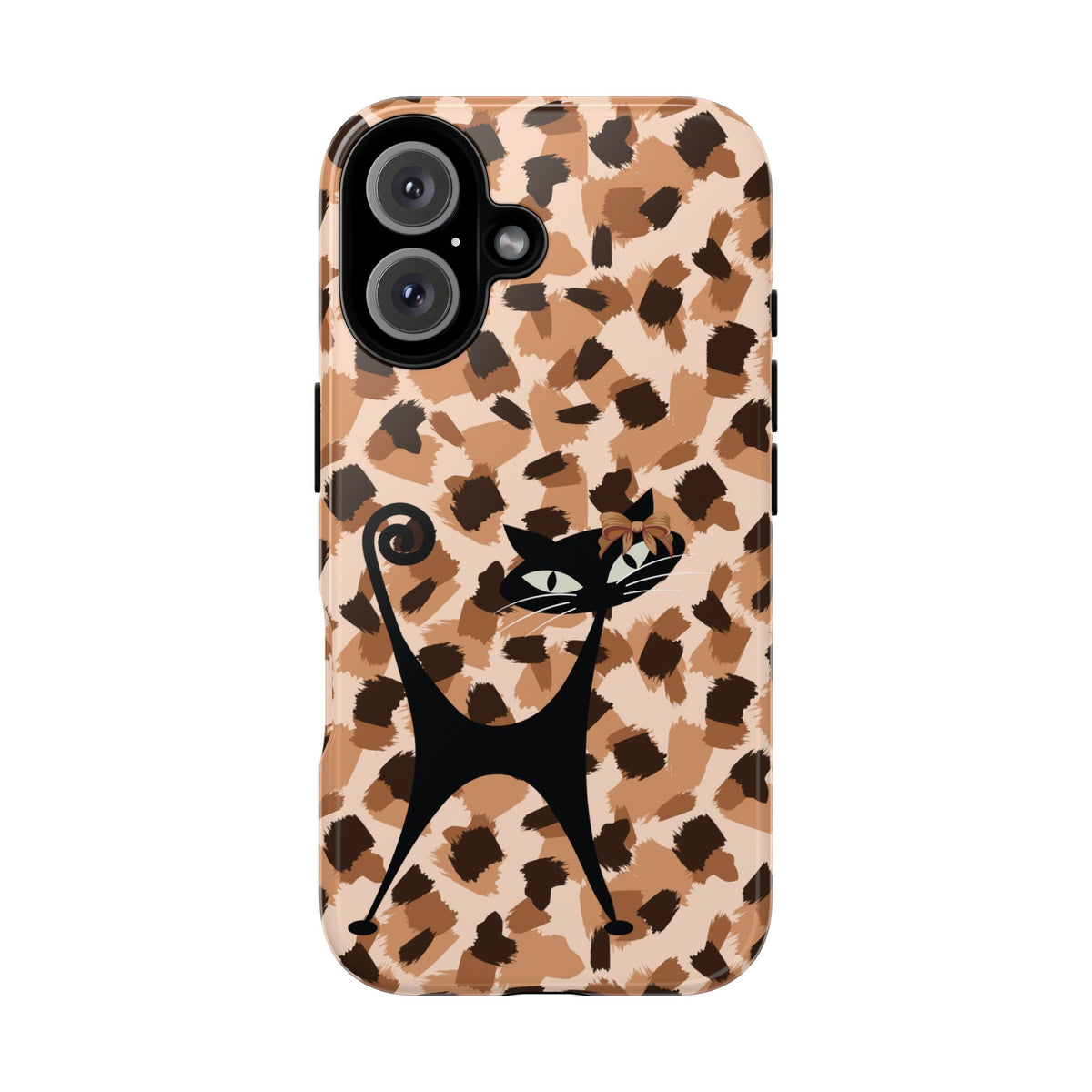 Mid Century Modern Atomic Cat, Animal Print Kitschy Trendy Smart Phone Tough Cases