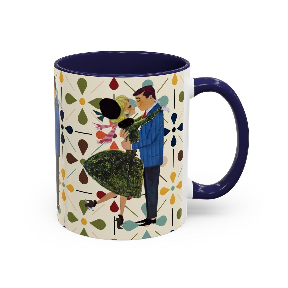 Mid Century Modern 50s Christmas Scandi Flower Kitschy Mug - Mid Century Modern Gal