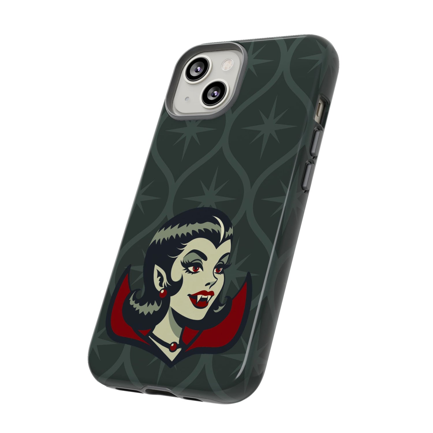 Vampire Dracula Girl Halloween Goth Horror Buff MCM Green Tough Phone Case