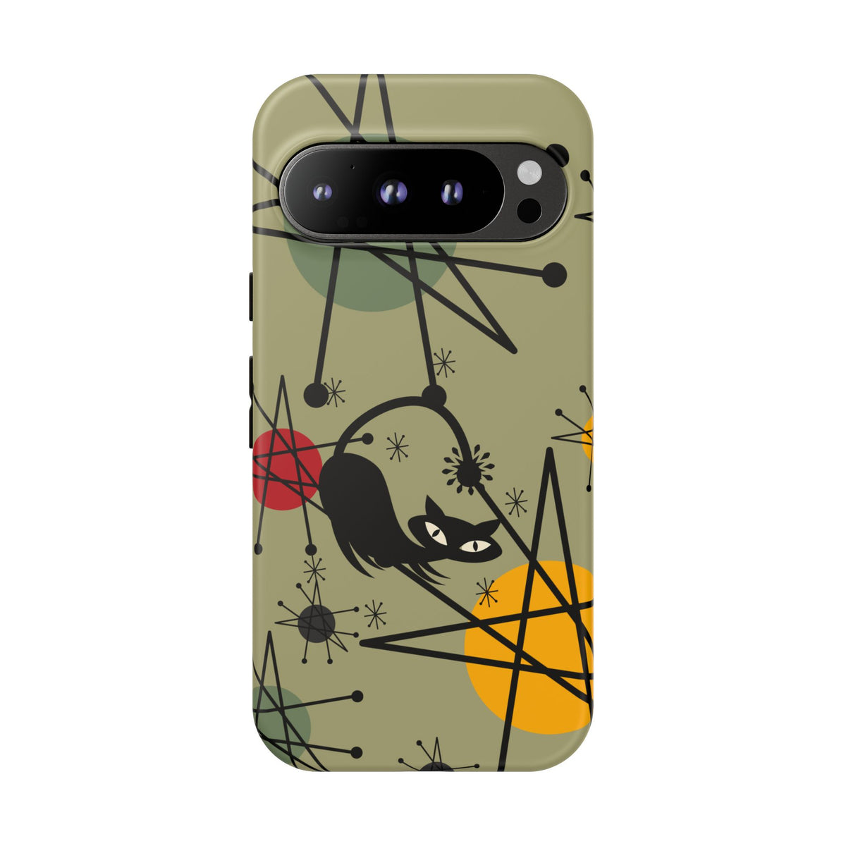 Mid Century Modern Atomic Cat, Retro Chic Groovy Mod Samsung, Smart Phone Tough Cases