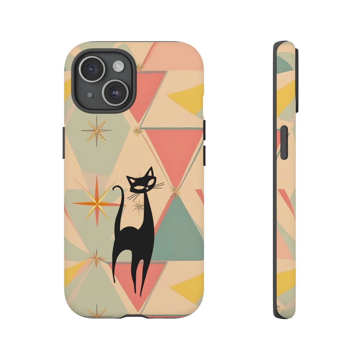Atomic Cat Mid Mod Retro Cat Phone Case | Tough Cases with Vintage Vibe | Ideal for Cat Lovers - Mid Century Modern Gal