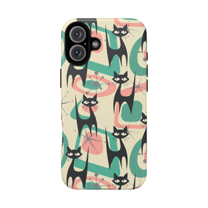 Atomic Cat Mid Century Modern Starburst Retro Kitsch Tough Phone Case