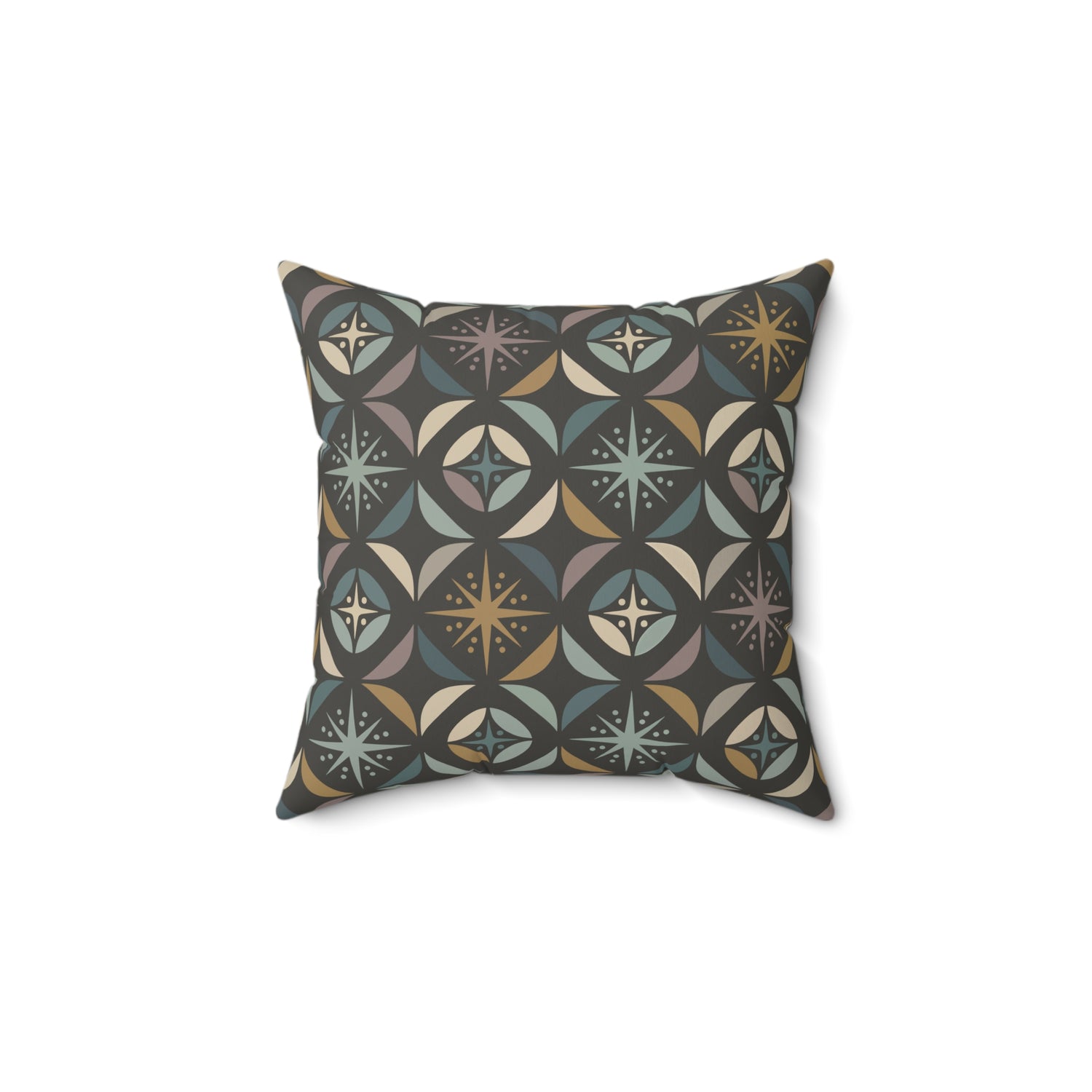 Mid Century Modern Elegant Gray Geometric Starburst Pillow Cover and Insert - Mid Century Modern Gal