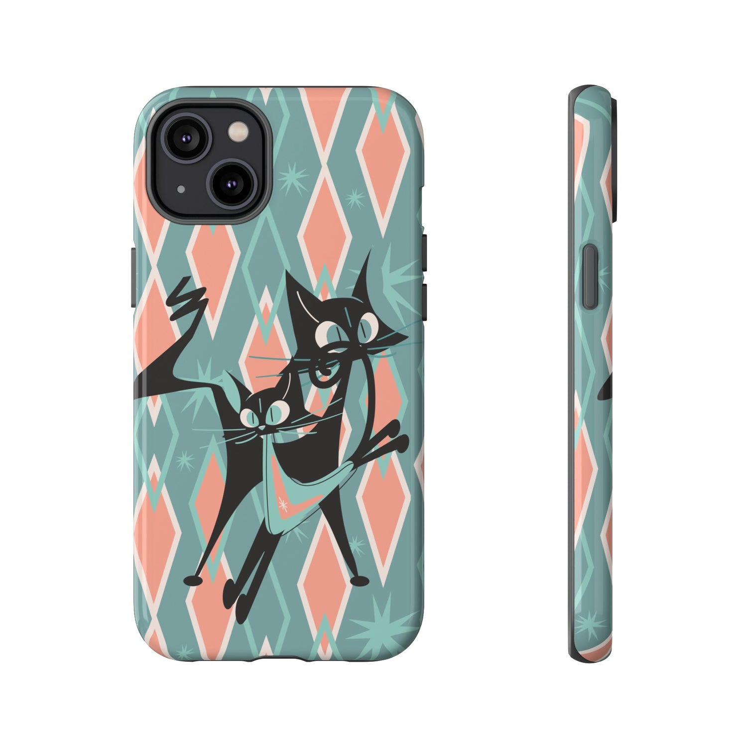 Mid Mod Atomic Cat Kitschy Retro Chic Samsung, Smart Phone Tough Cases