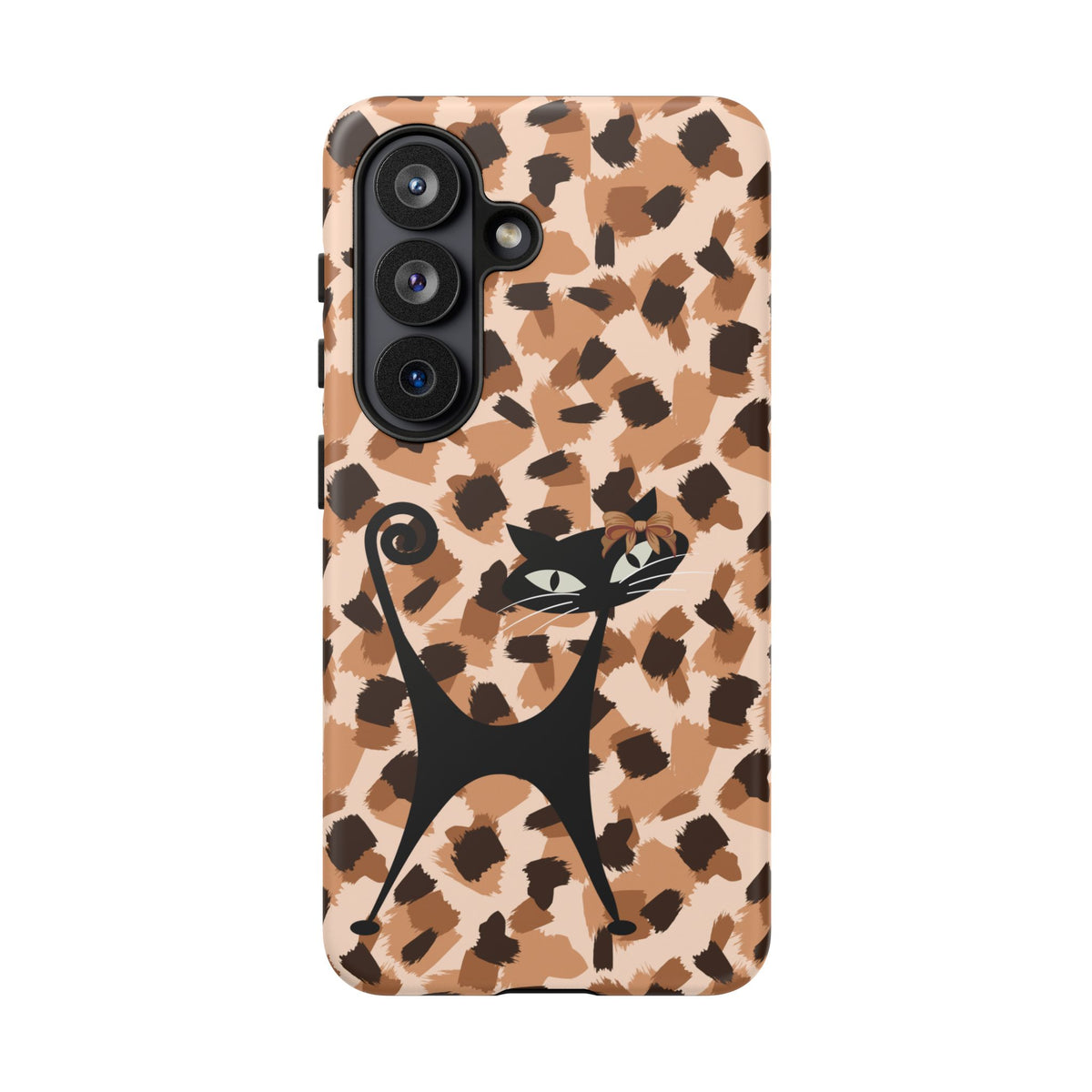 Mid Century Modern Atomic Cat, Animal Print Kitschy Trendy Smart Phone Tough Cases