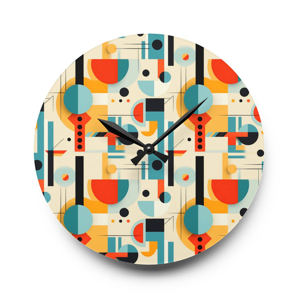 Mid Century Modern Bauhaus Designed MCM Acrylic Wall Clock